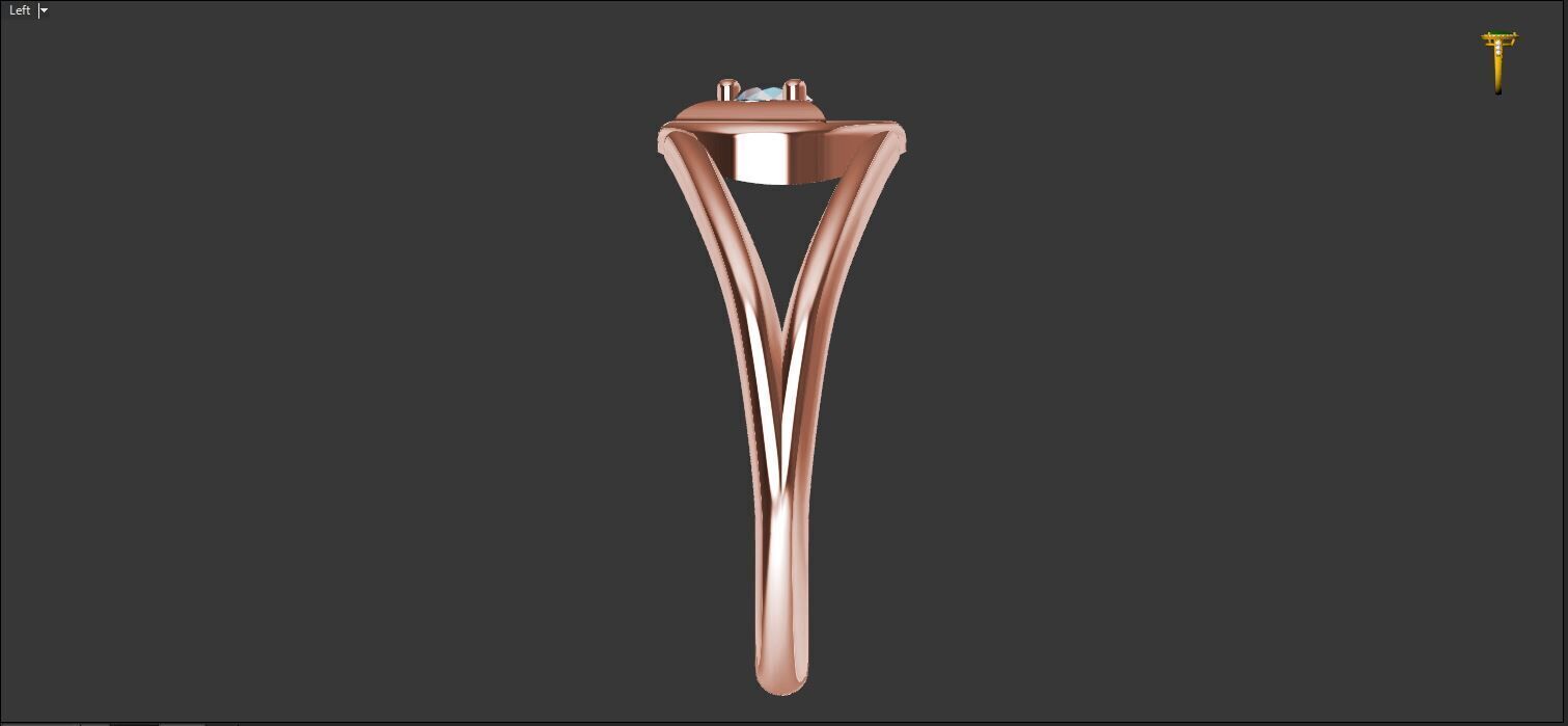 Ring with a stone - variant 2 3D print model_22