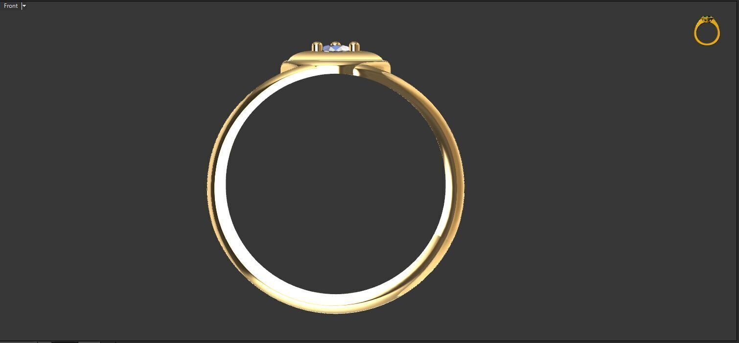 Ring with a stone - variant 2 3D print model_11