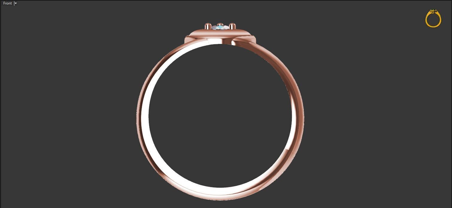 Ring with a stone - variant 2 3D print model_21