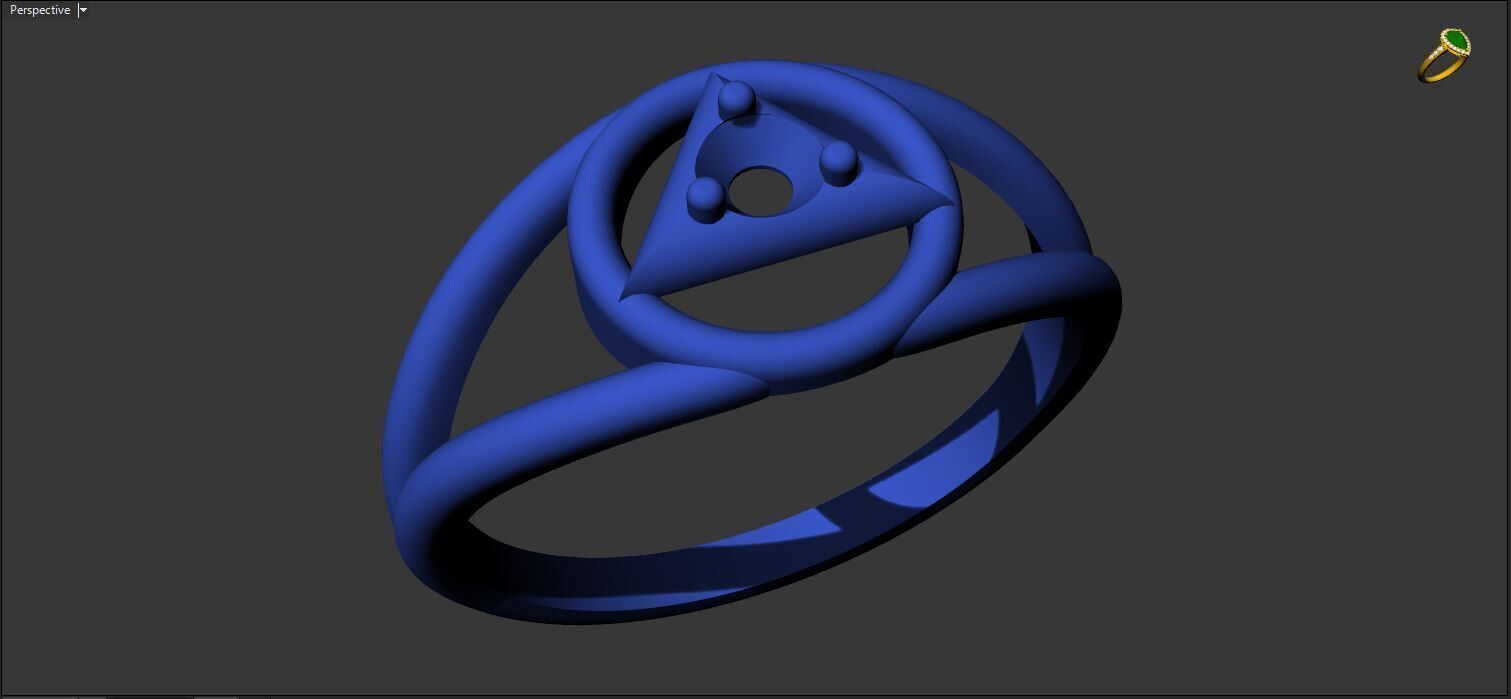 Ring with a stone - variant 2 3D print model_25
