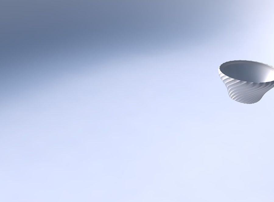 Bowl wide and twisted with extruded vertical lines 3D print model_3