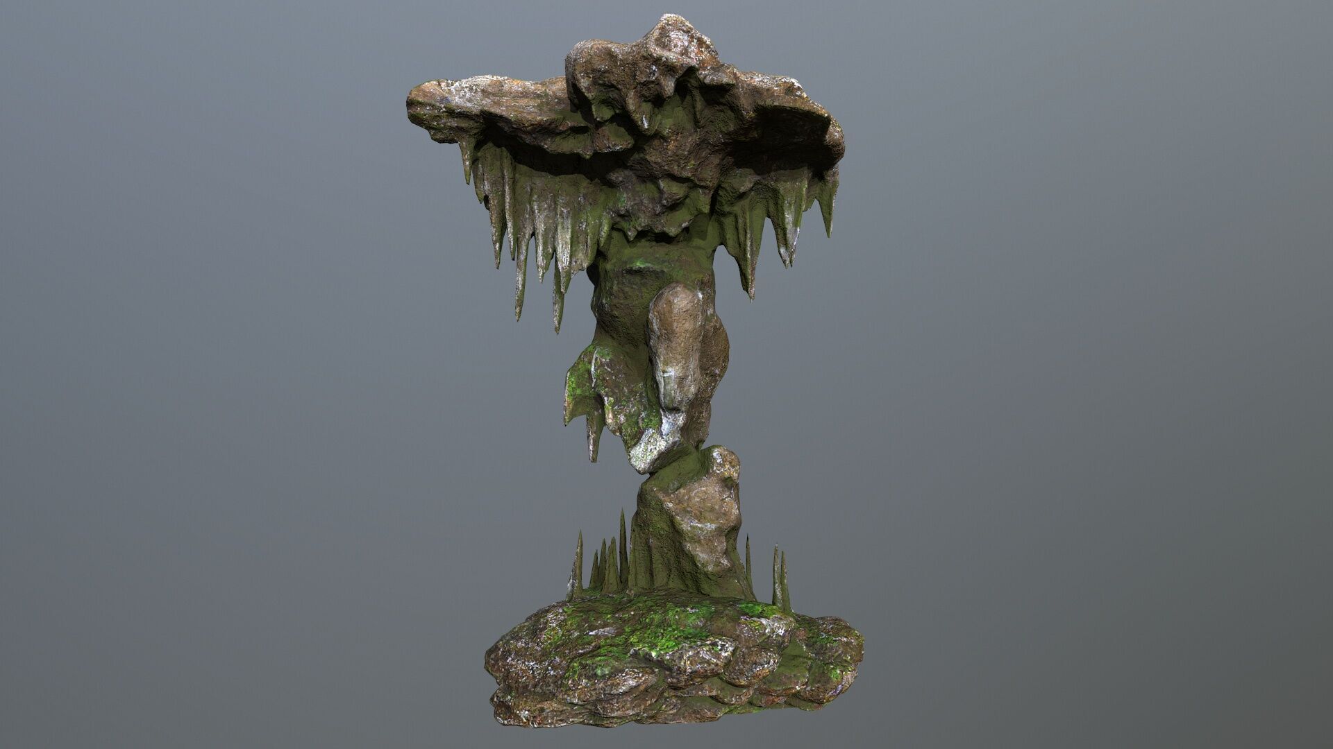 cave rocks Low-poly 3D model_3