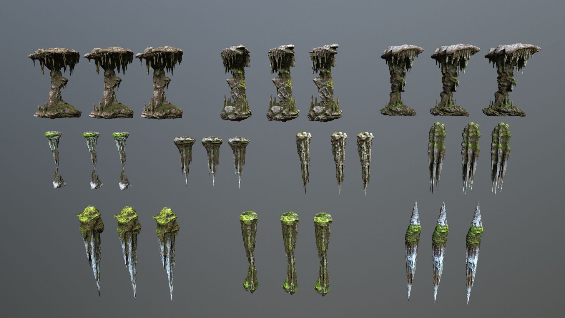 cave rocks Low-poly 3D model_21