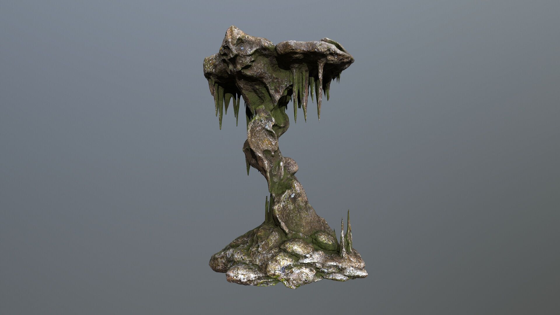 cave rocks Low-poly 3D model_1
