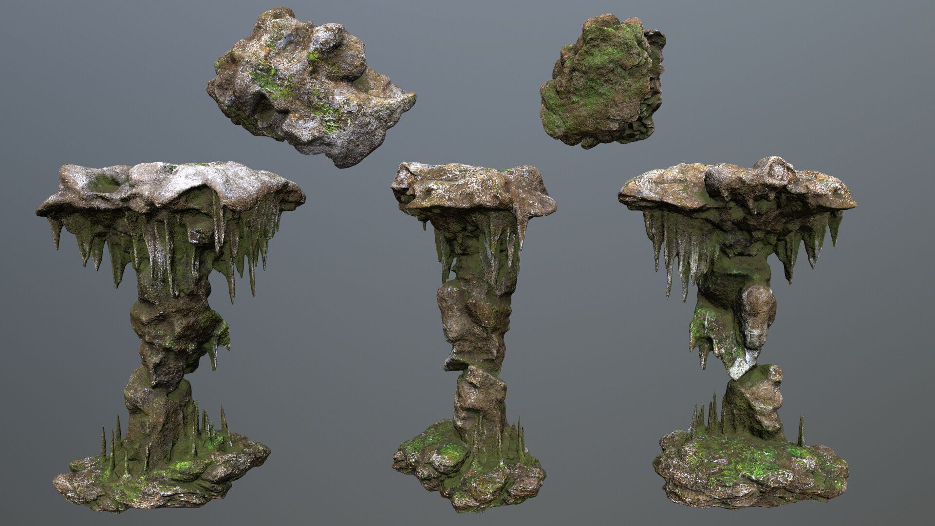 cave rocks Low-poly 3D model_13