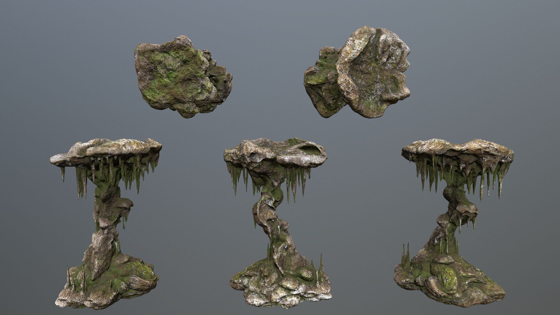 cave rocks Low-poly 3D model_11