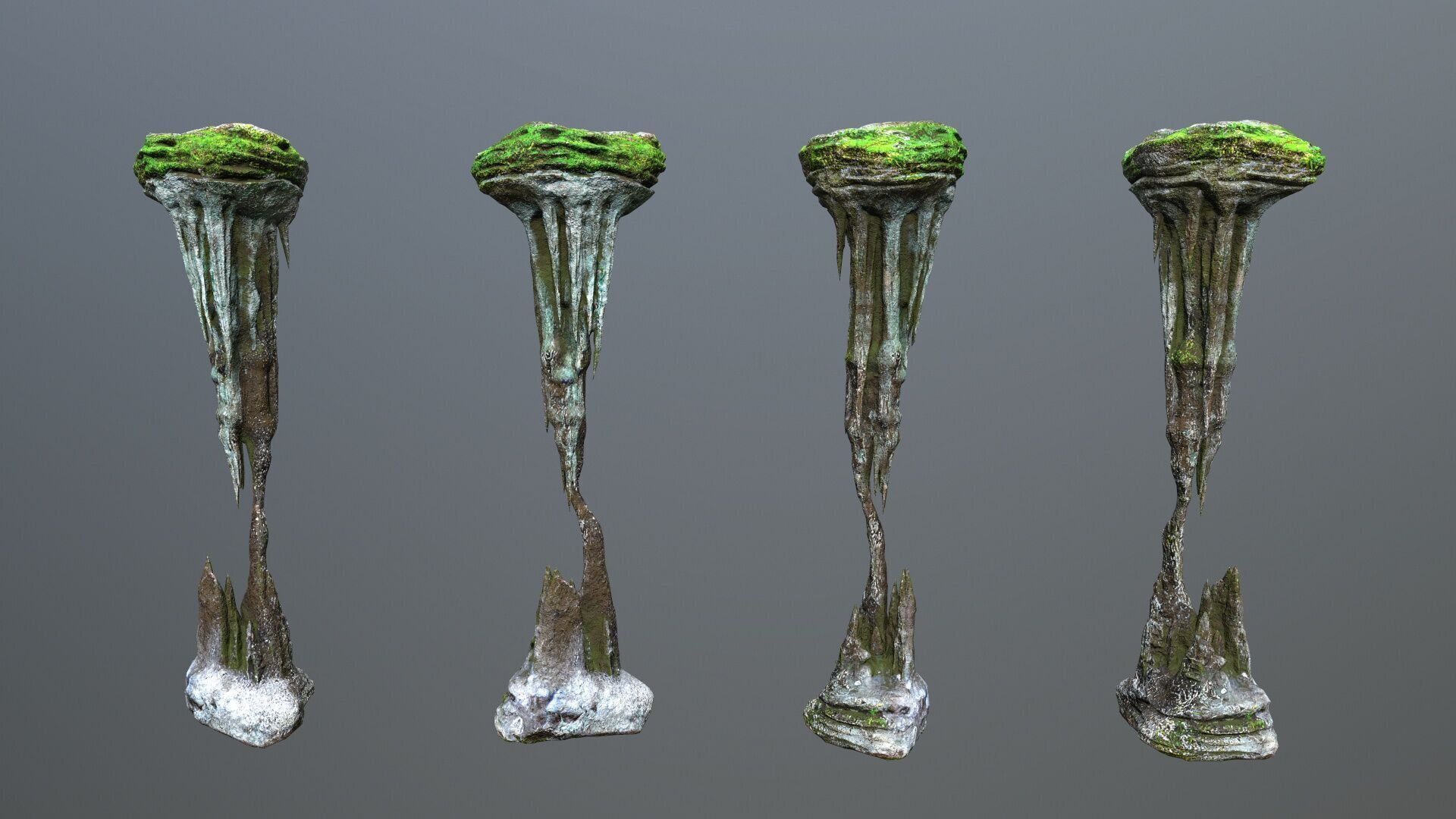 cave rocks Low-poly 3D model_14