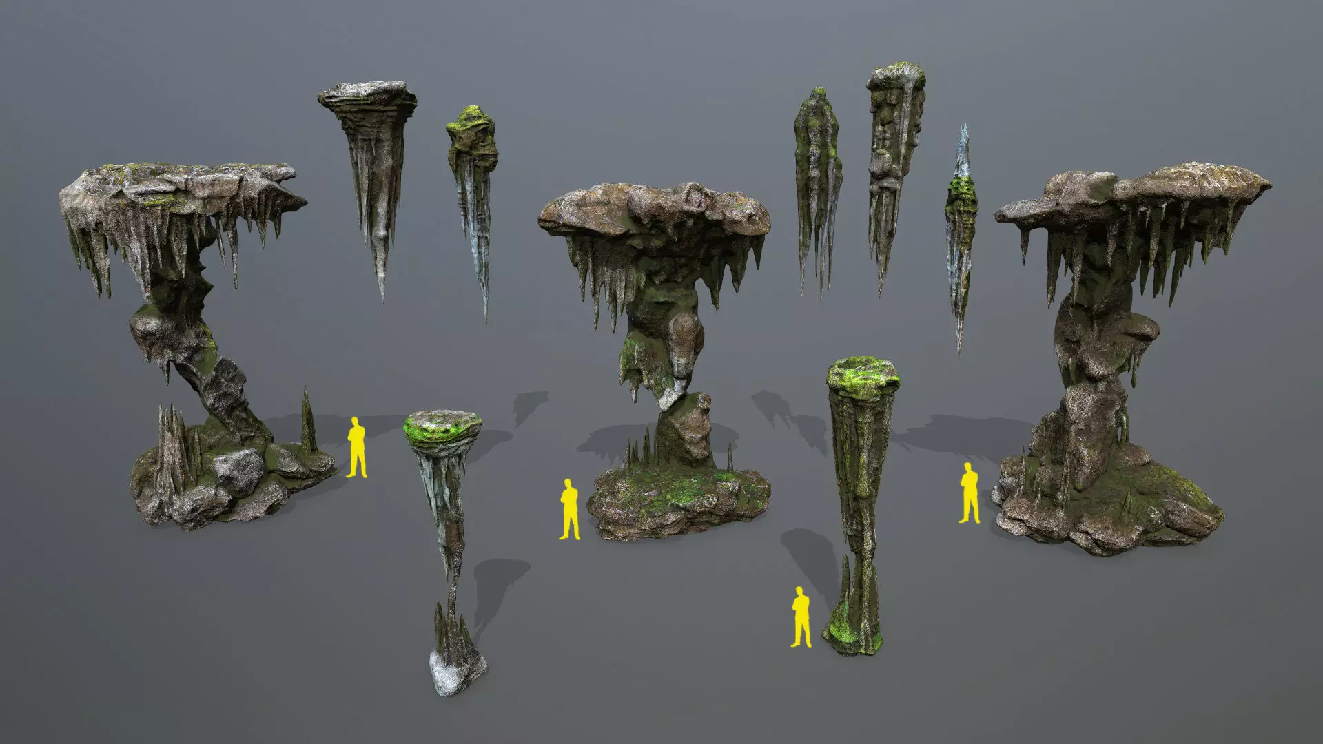 cave rocks Low-poly 3D model_0
