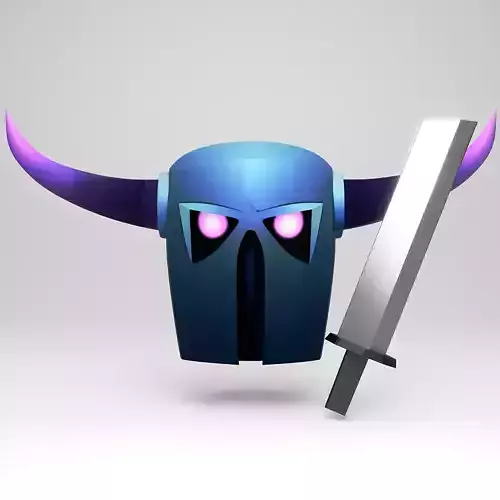 Clash of Clans PEKKA Helmet and Sword 3D Printable Cosplay Model 3D model