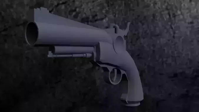 Sci-fi pistol Low-poly 3D model