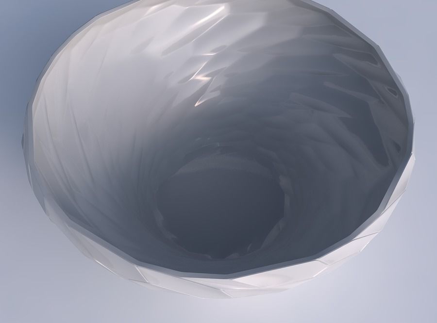 Bowl wide and twisted with fine twisted organic cells 3D print model_1