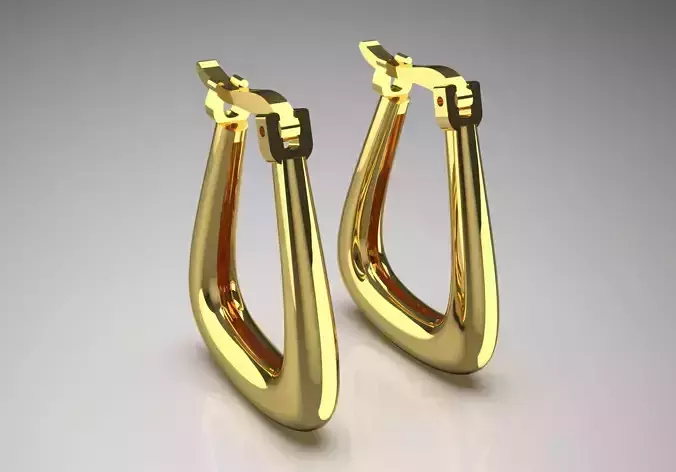 girl gold earring ge0026 3D print model