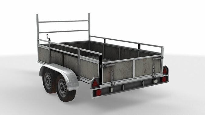 utility trailer 3D model 2