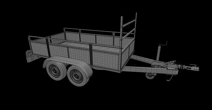 utility trailer 3D model 7