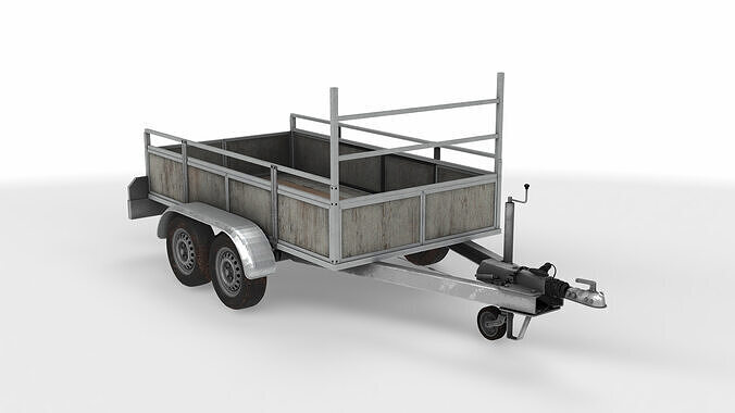 utility trailer 3D model 4