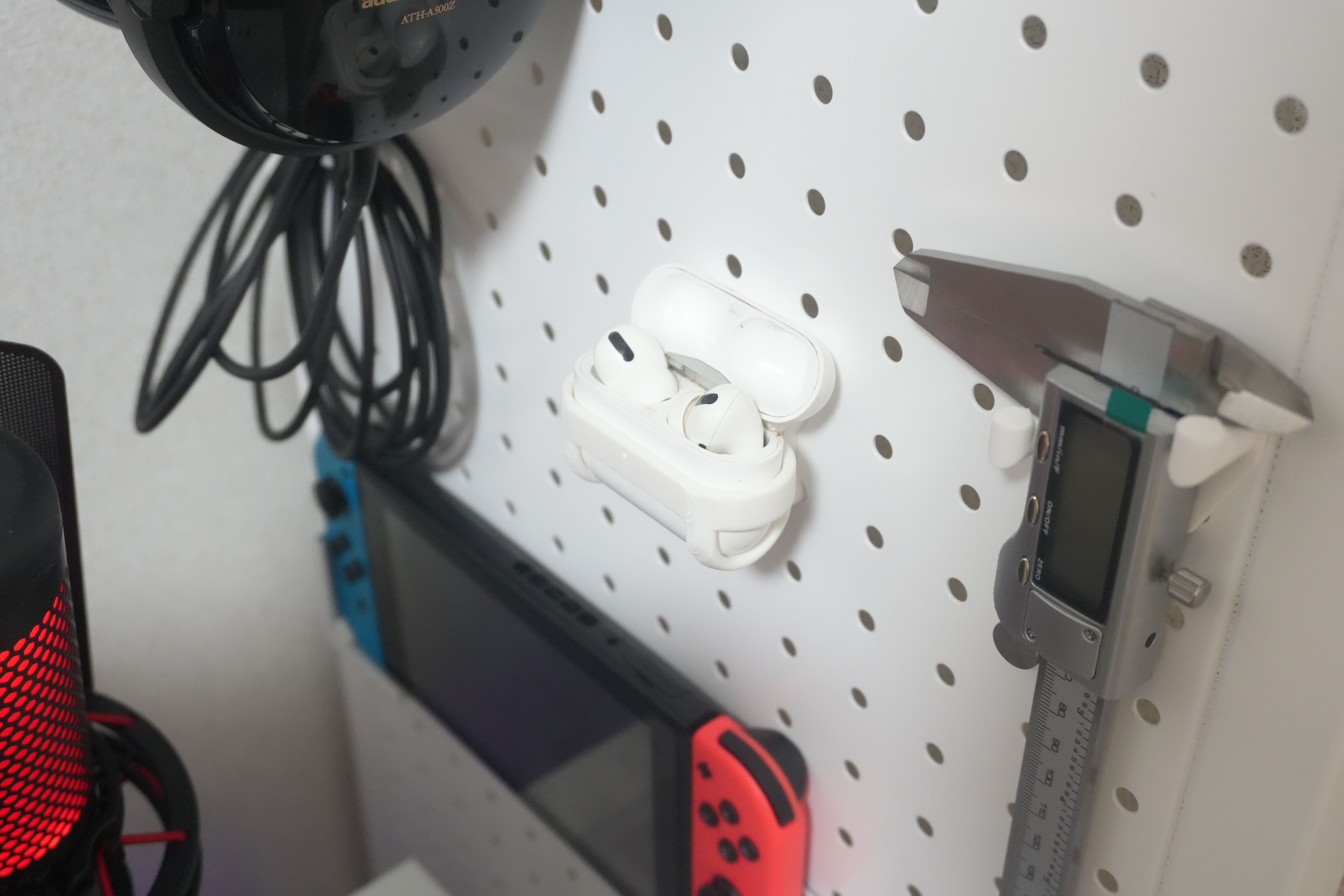 Printable Pegboard hook for AirPods Pro and AirPods Pro 2 3D print model_1