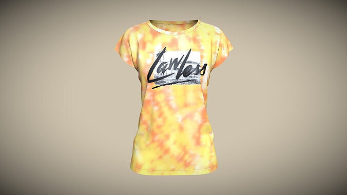 Girls Tops-Lawless Graphic In Low Poly Low-poly 3D model