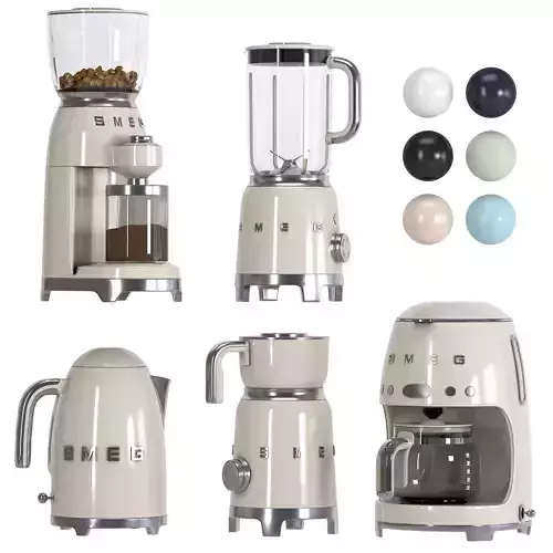 Set of Kitchen appliances SMEG 07 Low-poly 3D model