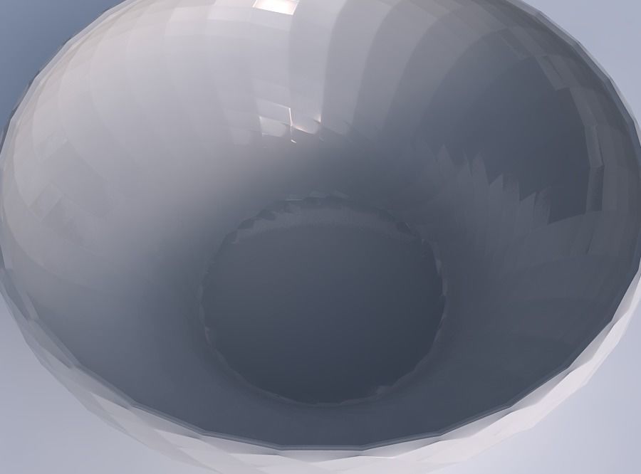 Bowl wide and twisted with diagonal grid pattern 3D print model_1