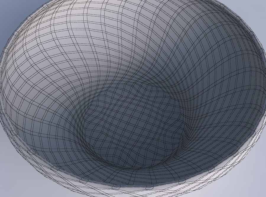 Bowl wide and twisted with diagonal grid pattern 3D print model_6