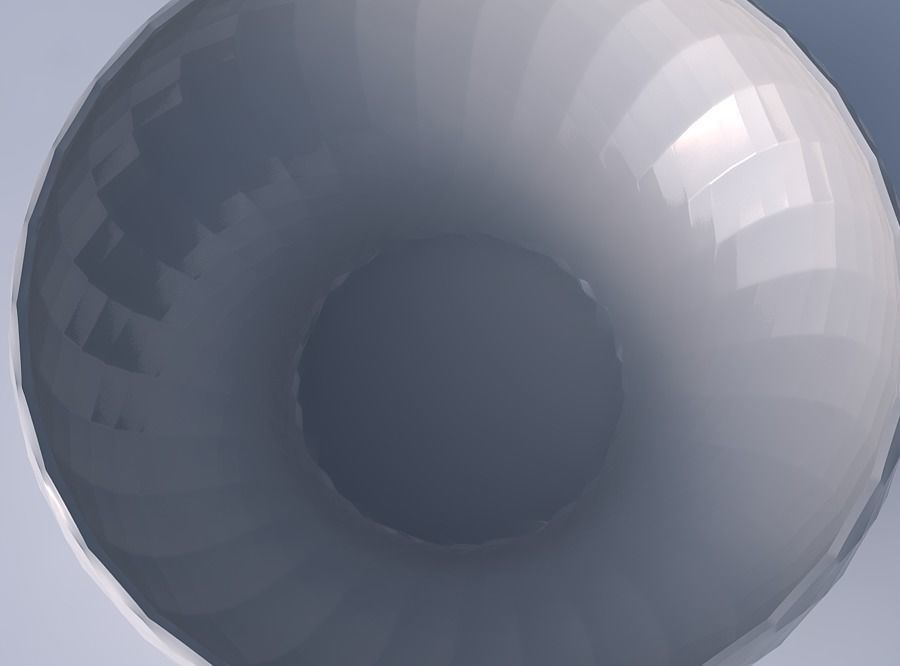 Bowl wide and twisted with diagonal grid pattern 3D print model_2