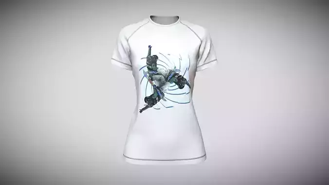 Girls T-Shirt In Low Poly