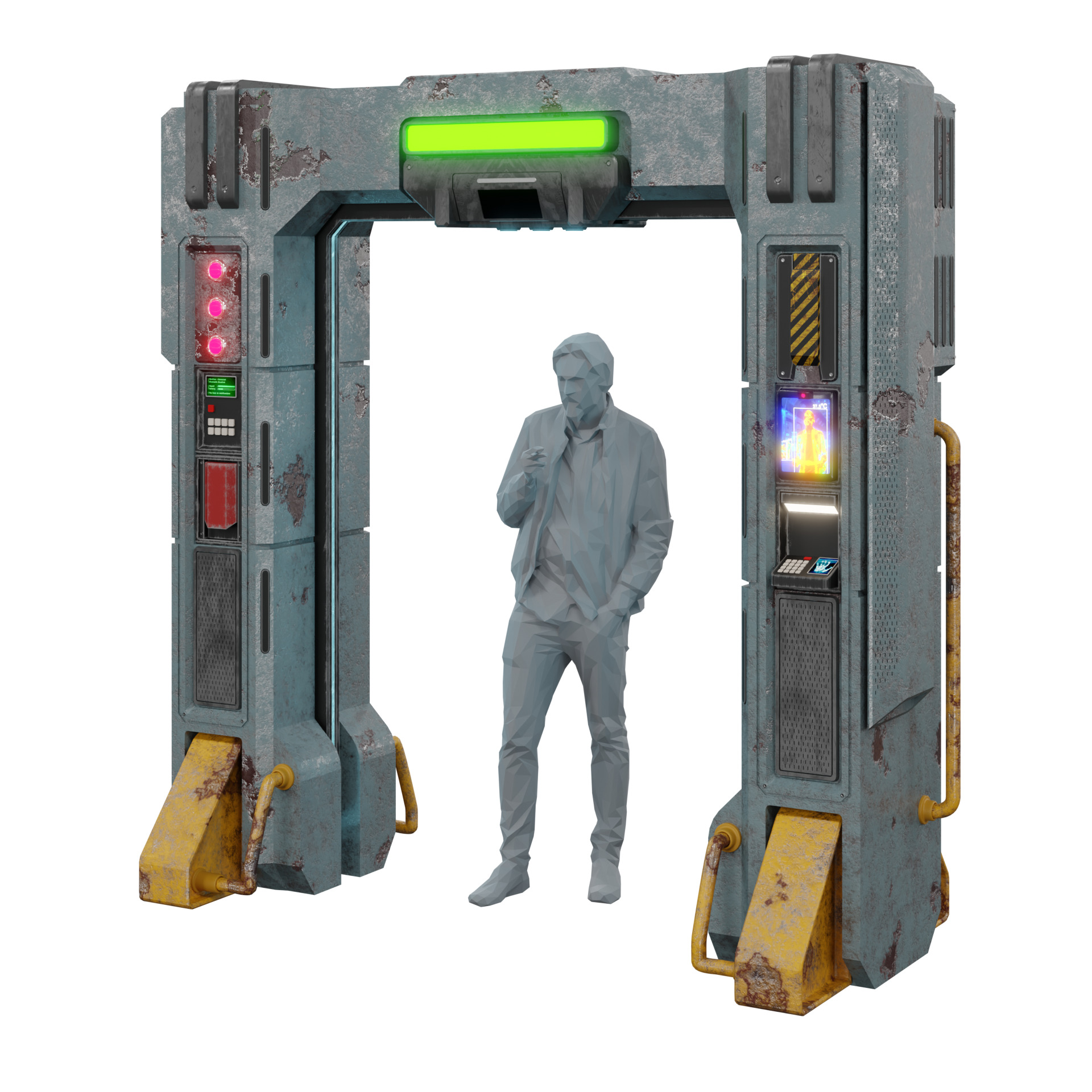 Cyberpunk Security Checkpoint 3D model_1