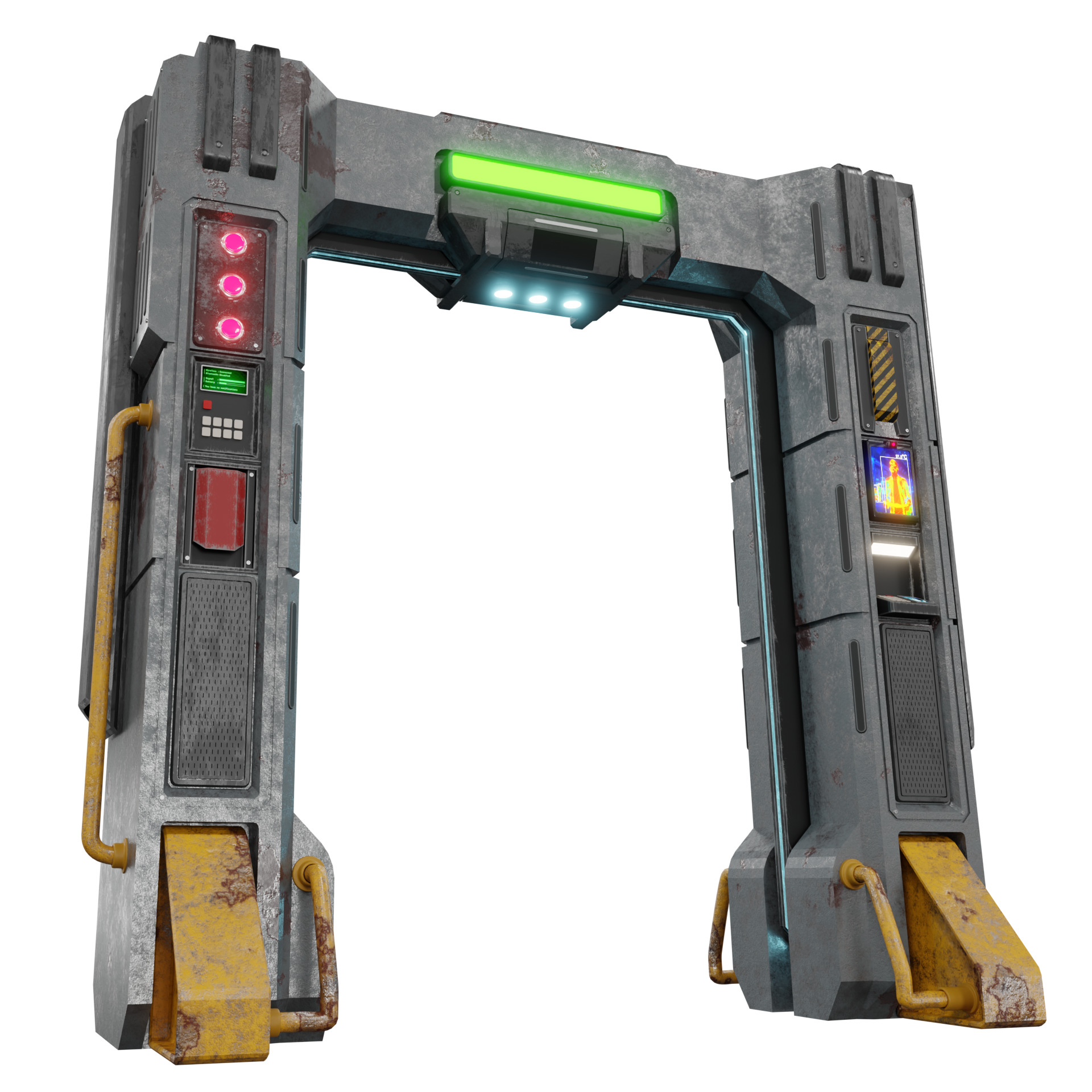 Cyberpunk Security Checkpoint 3D model_2