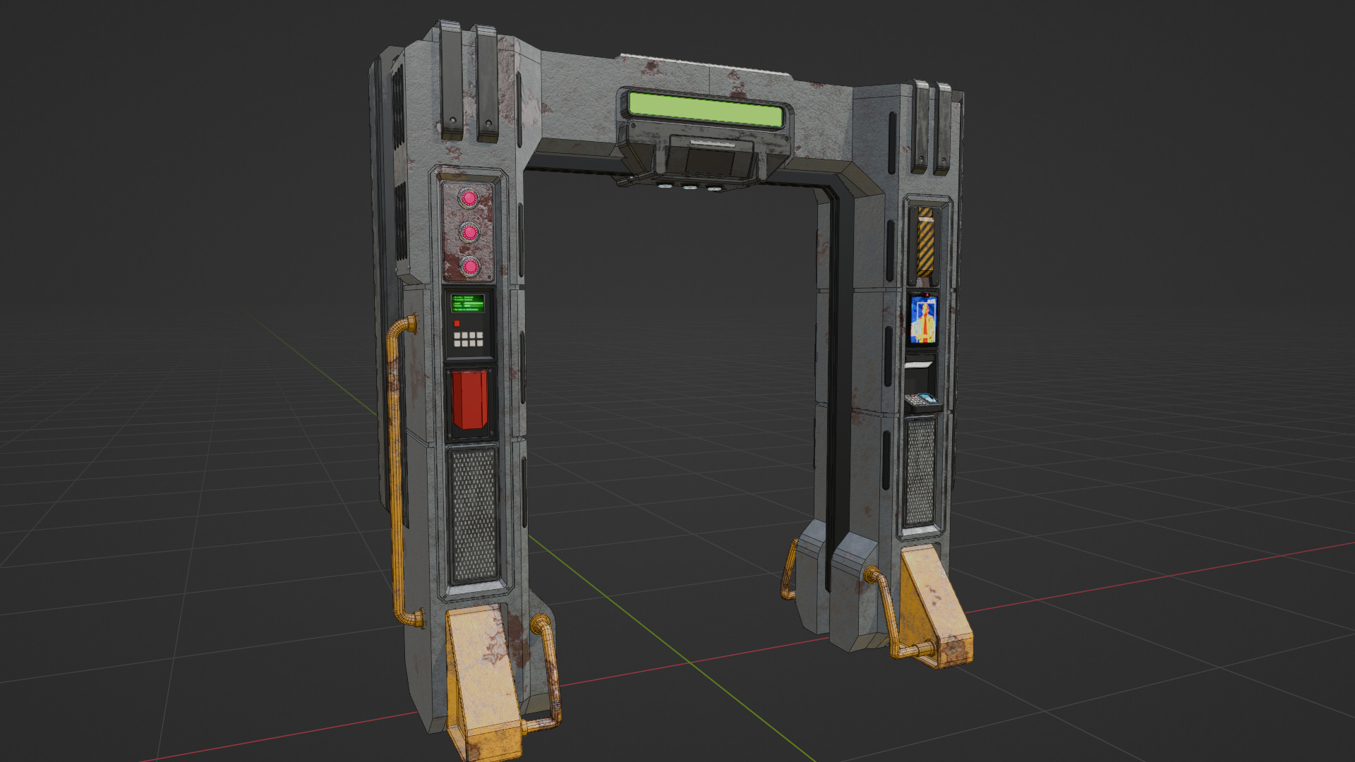 Cyberpunk Security Checkpoint 3D model_3