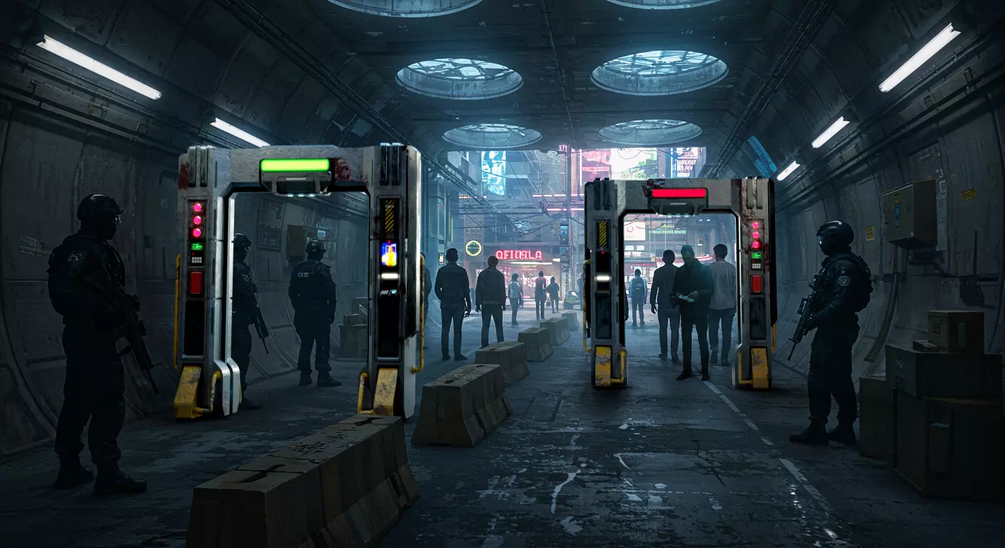 Cyberpunk Security Checkpoint 3D model_0