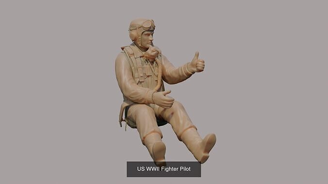 WWII German and Allied Pilot figures for 3d print 3D Model Collection