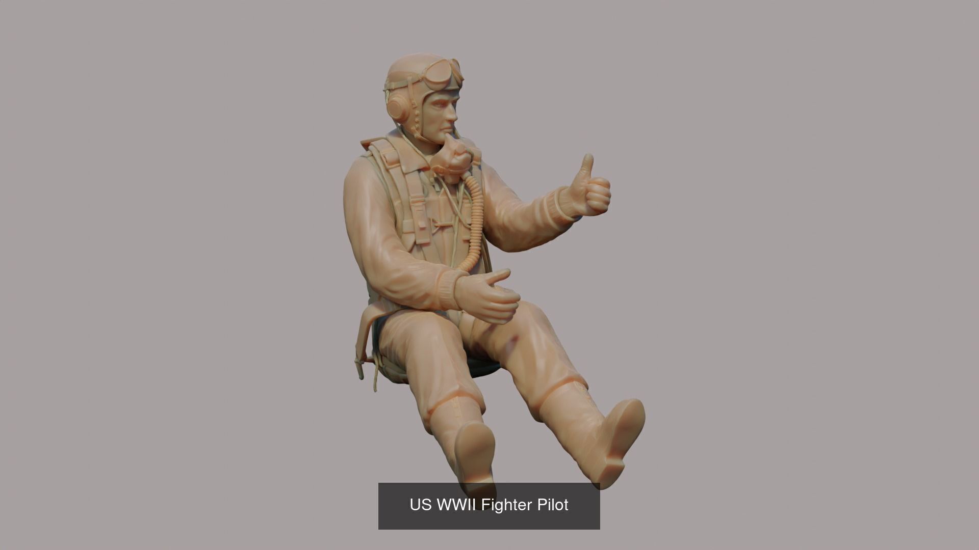 WWII German and Allied Pilot figures for 3d print 3D Model Collection_0