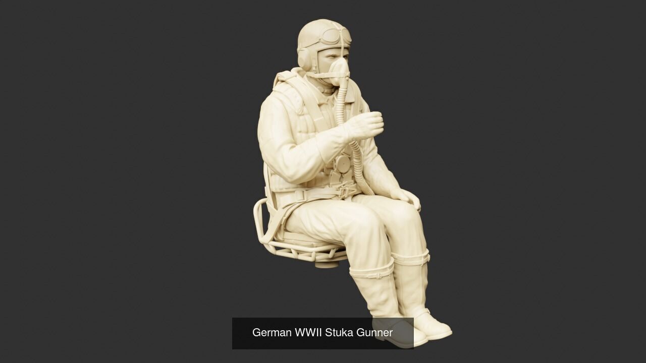 WWII German and Allied Pilot figures for 3d print 3D Model Collection_5