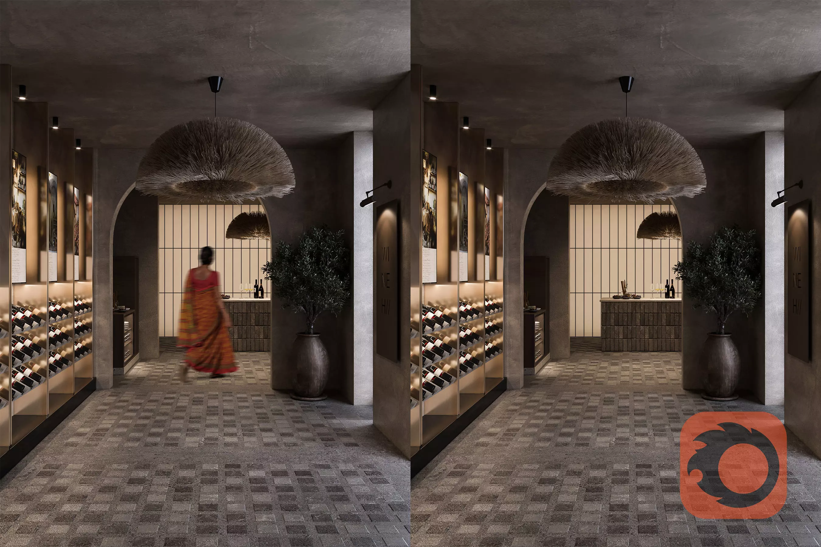 Wine House Interior 3D Model for Architectural Visualization 3D model_0