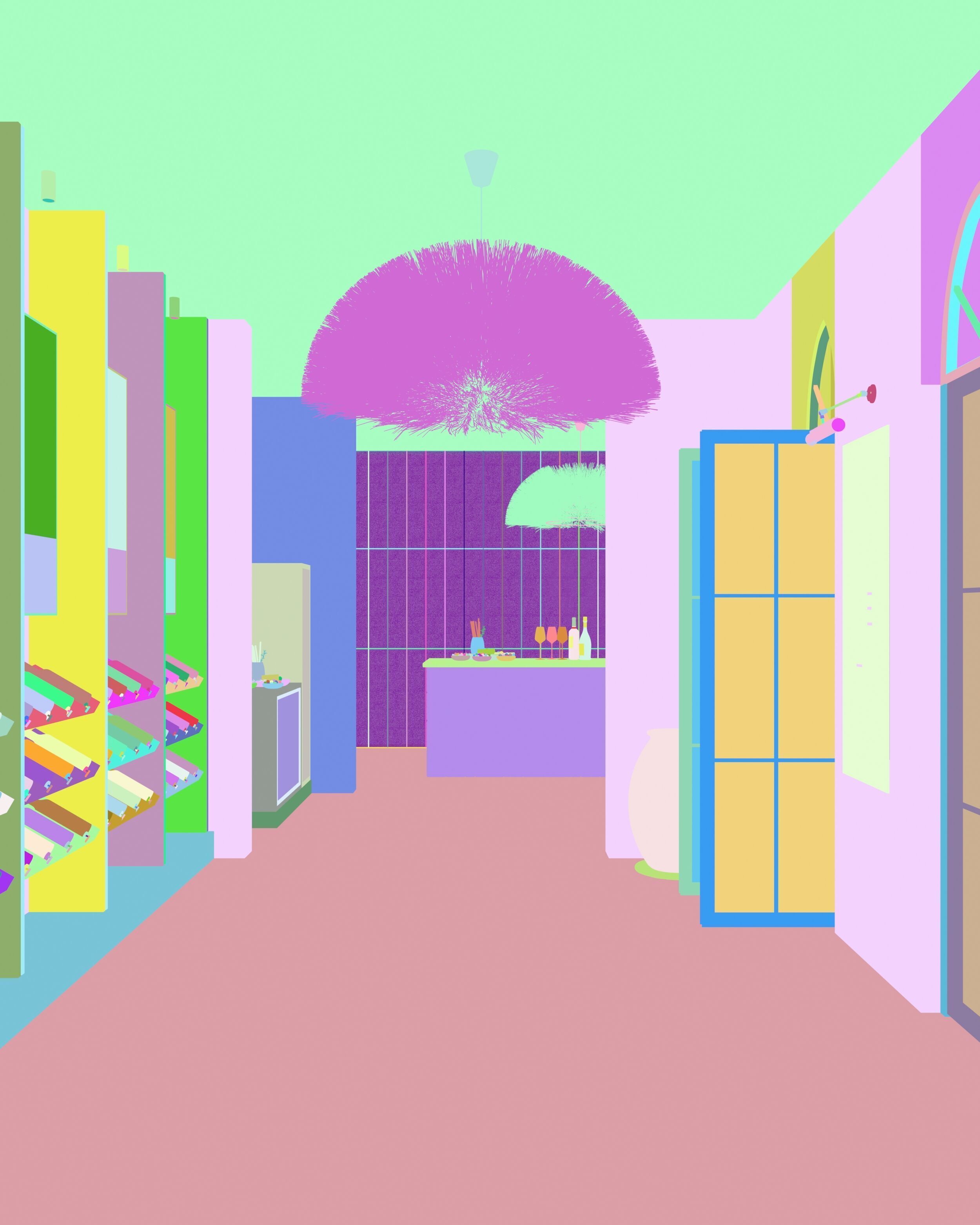 Wine House Interior 3D Model for Architectural Visualization 3D model_8