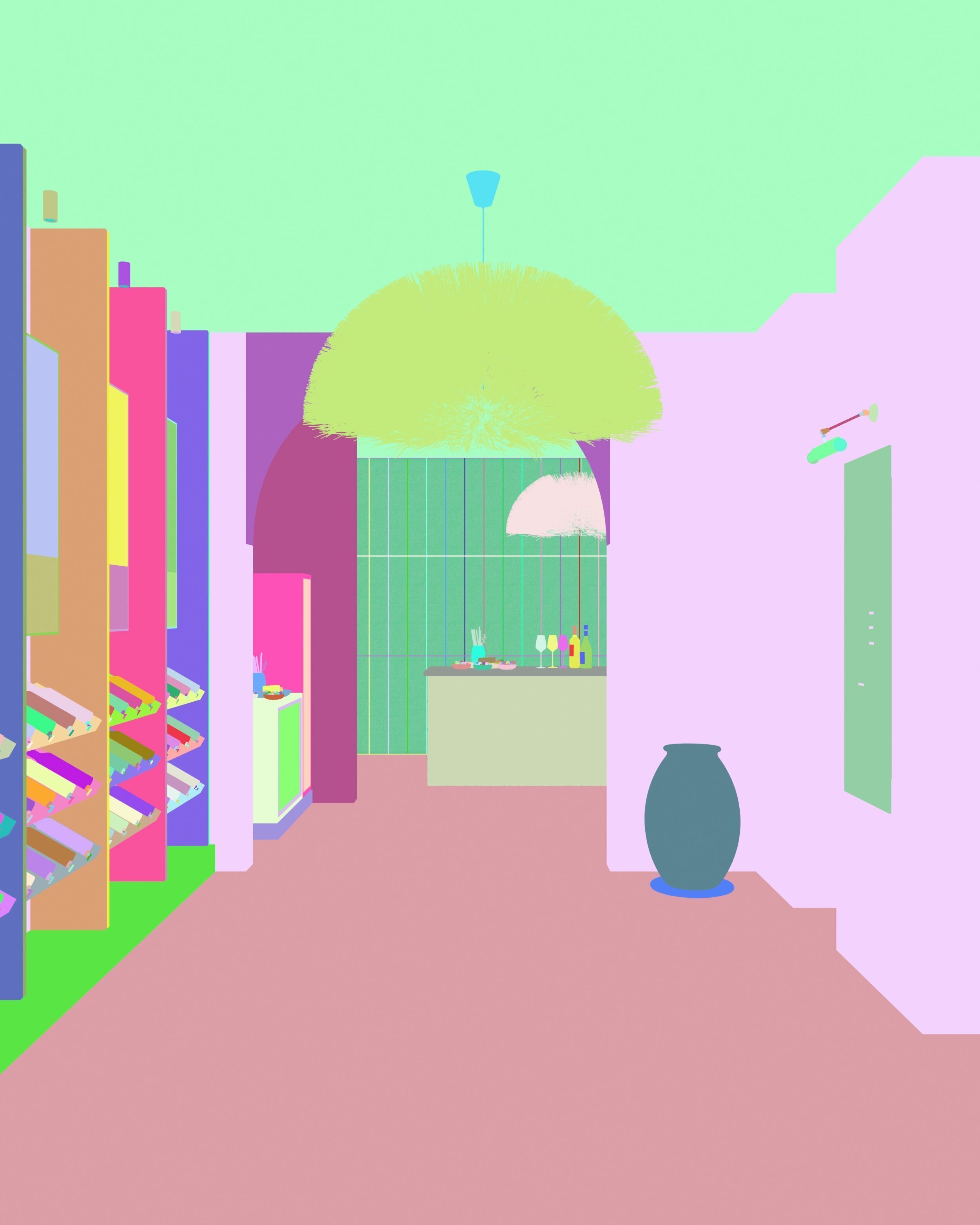 Wine House Interior 3D Model for Architectural Visualization 3D model_9