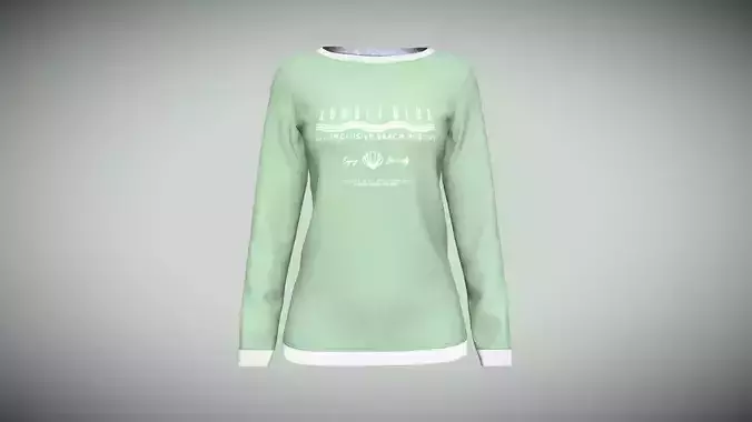 Girls-Beach Summer Sloganl Tops In Low Poly