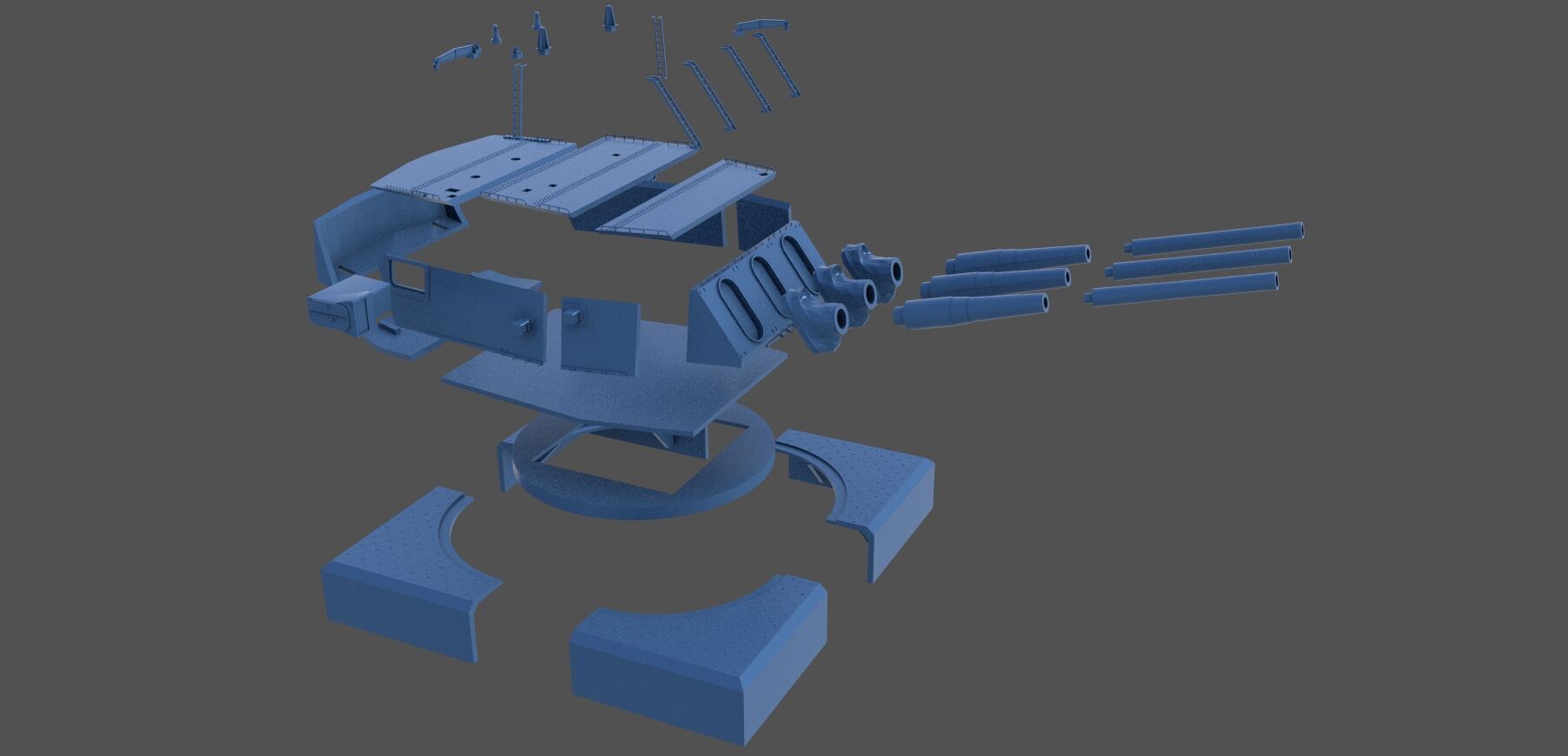 USS Iowa 16-50 Mark 7 Turret - Commercial license - 1-72 scale 3D print model_13