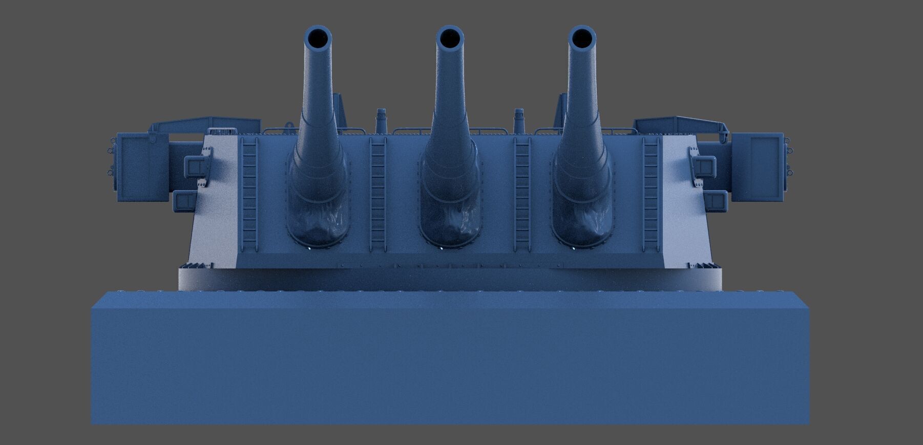 USS Iowa 16-50 Mark 7 Turret - Commercial license - 1-72 scale 3D print model_9