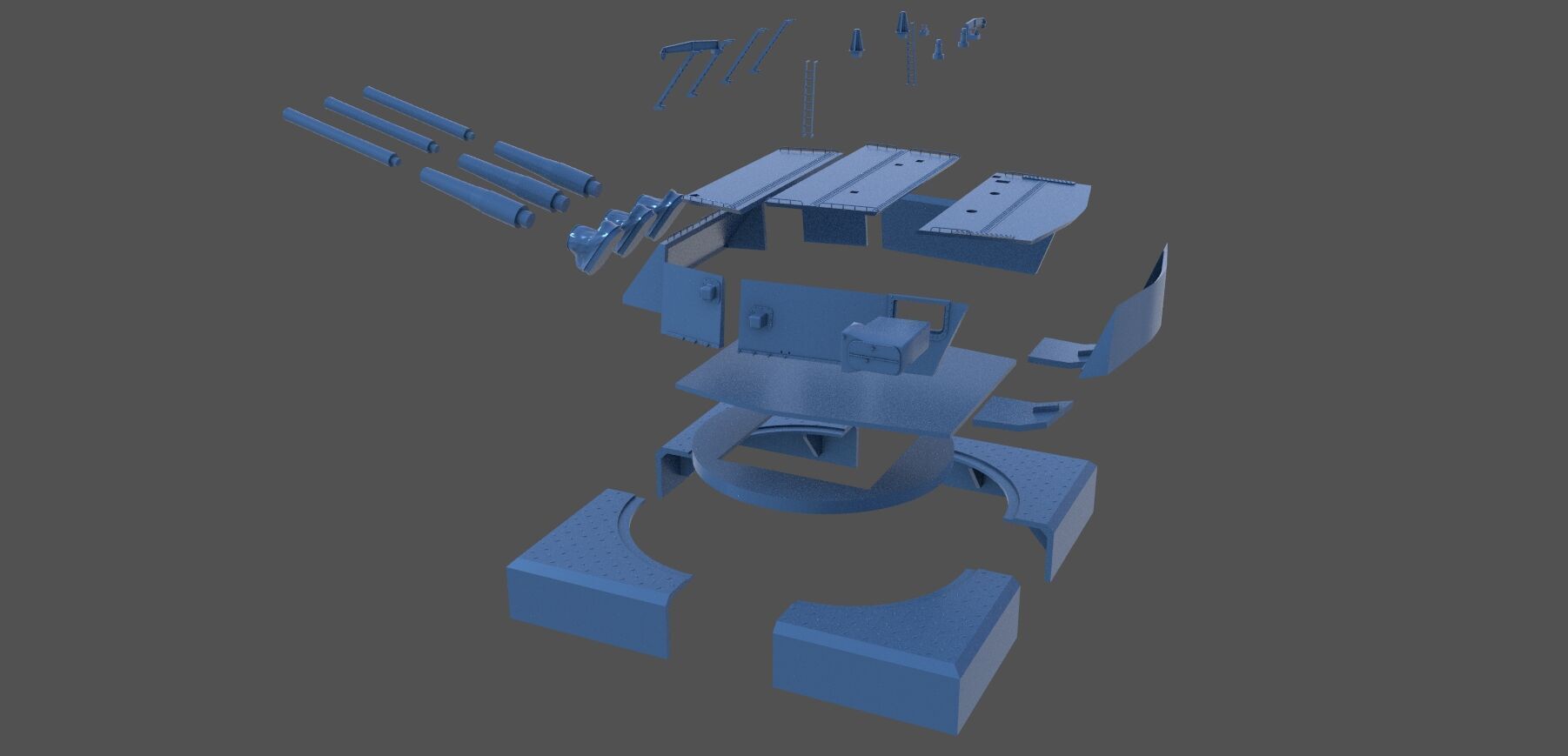 USS Iowa 16-50 Mark 7 Turret - Commercial license - 1-72 scale 3D print model_10