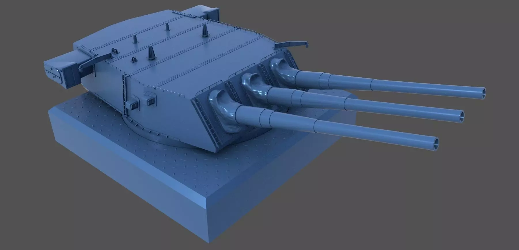 USS Iowa 16-50 Mark 7 Turret - Commercial license - 1-72 scale 3D print model_0