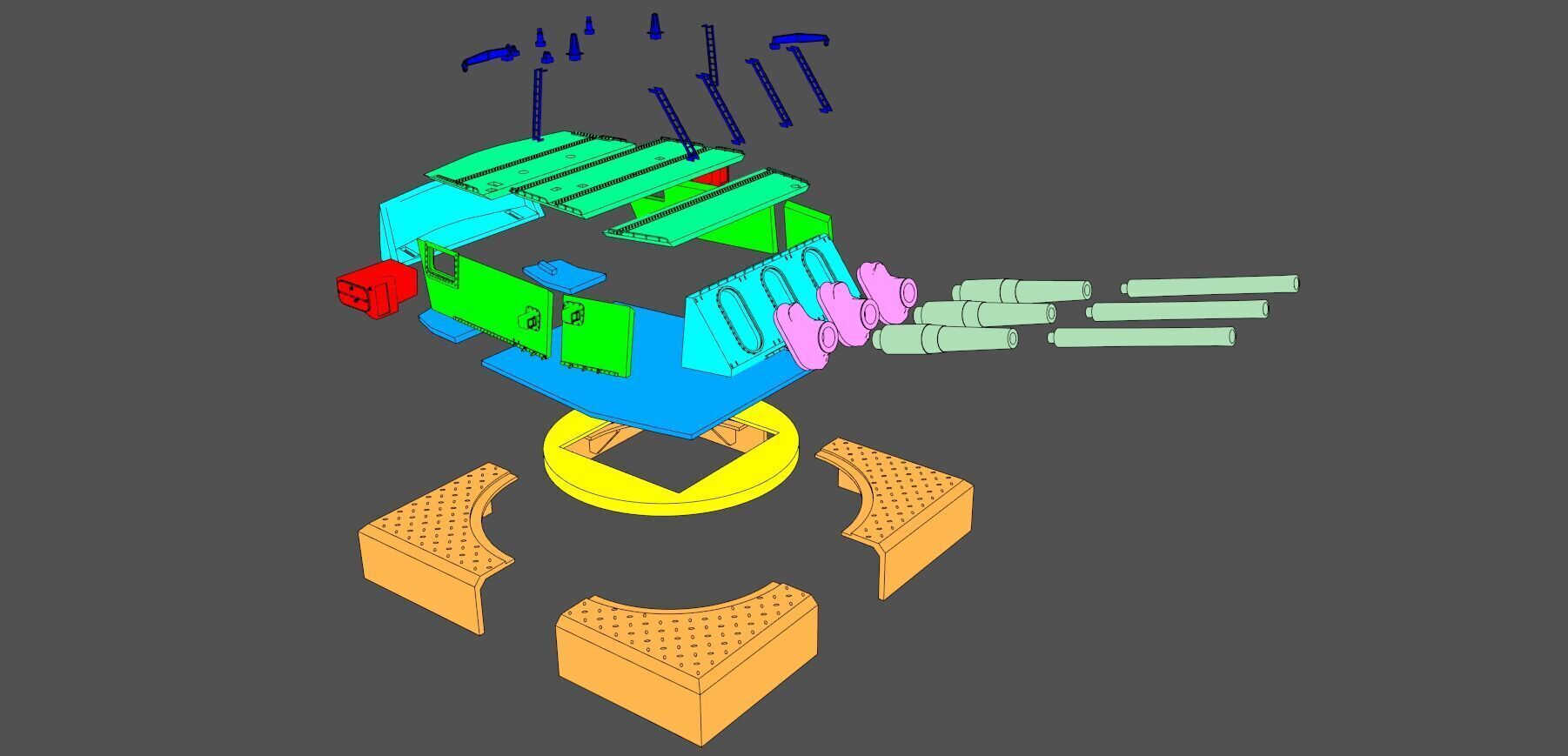 USS Iowa 16-50 Mark 7 Turret - Commercial license - 1-72 scale 3D print model_14