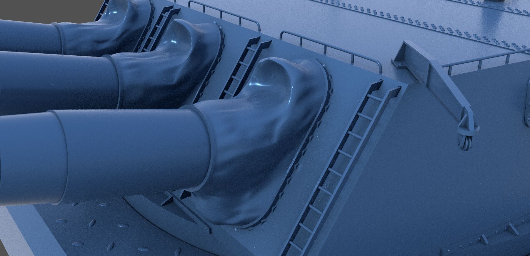 USS Iowa 16-50 Mark 7 Turret - Commercial license - 1-72 scale 3D print model_5