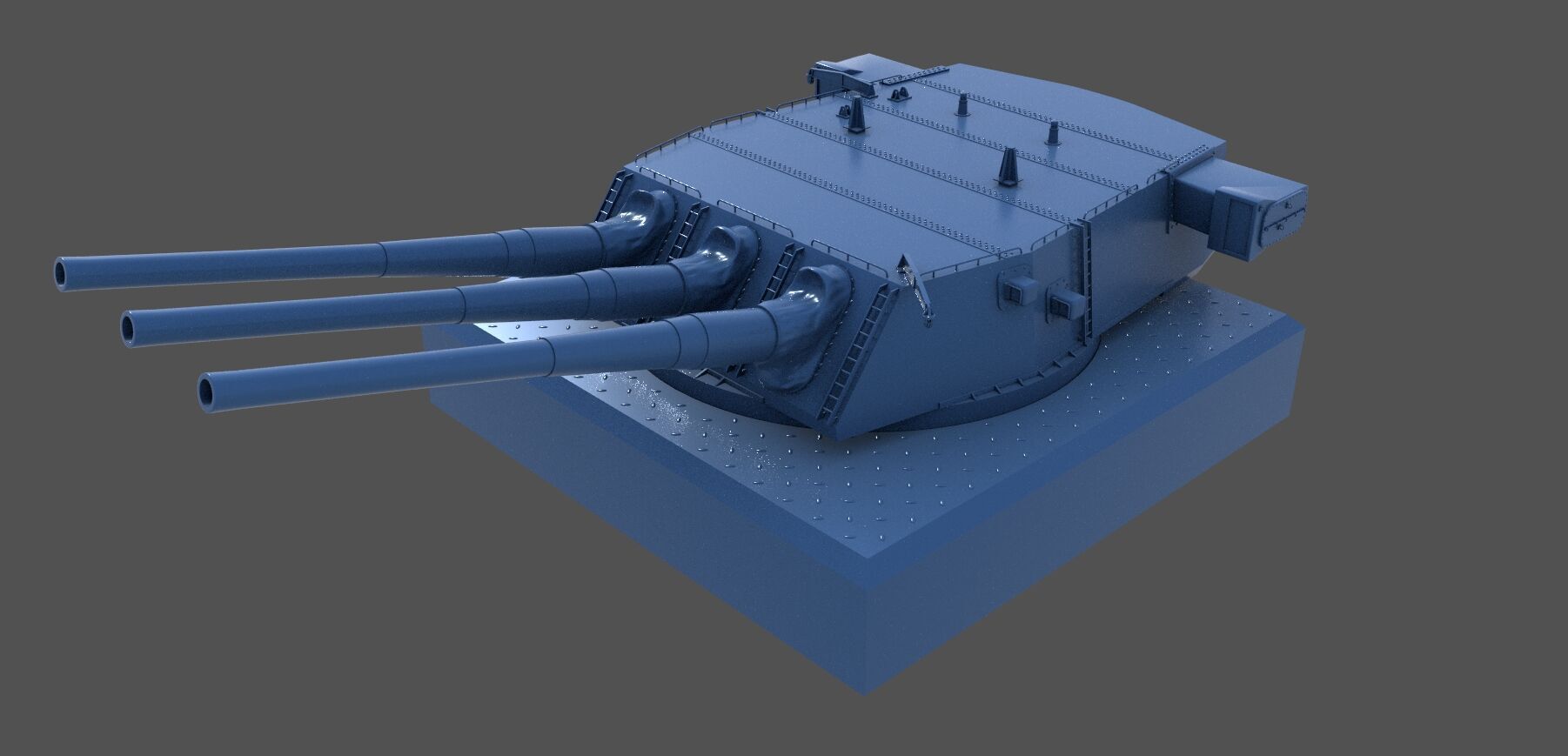 USS Iowa 16-50 Mark 7 Turret - Commercial license - 1-72 scale 3D print model_2