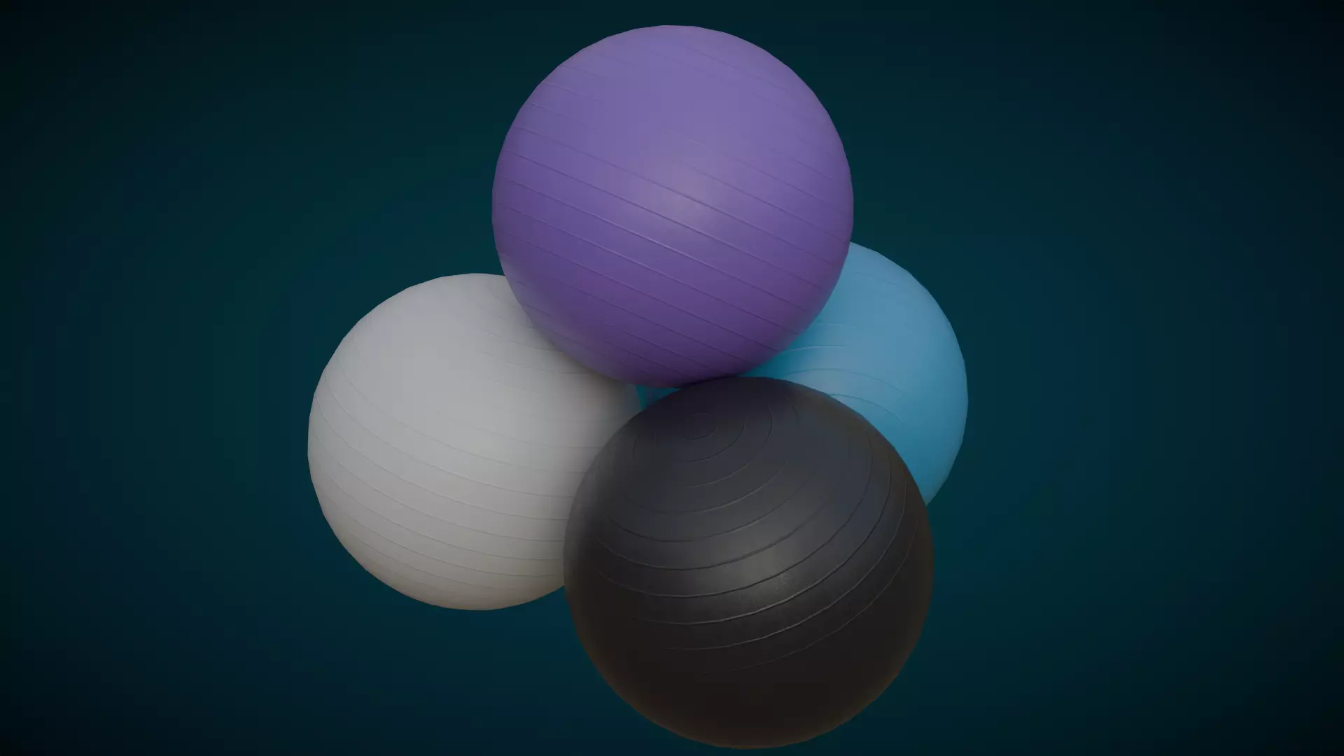 Exercise balls Low-poly 3D model_0