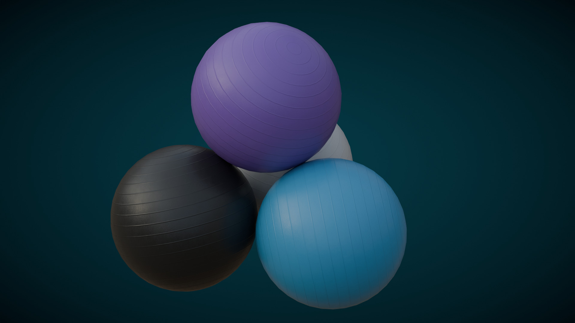 Exercise balls Low-poly 3D model_1