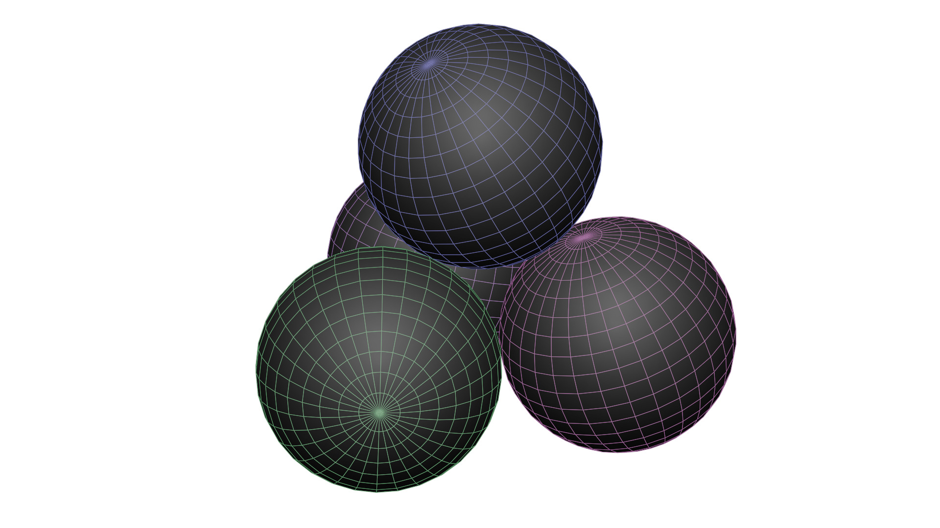 Exercise balls Low-poly 3D model_14