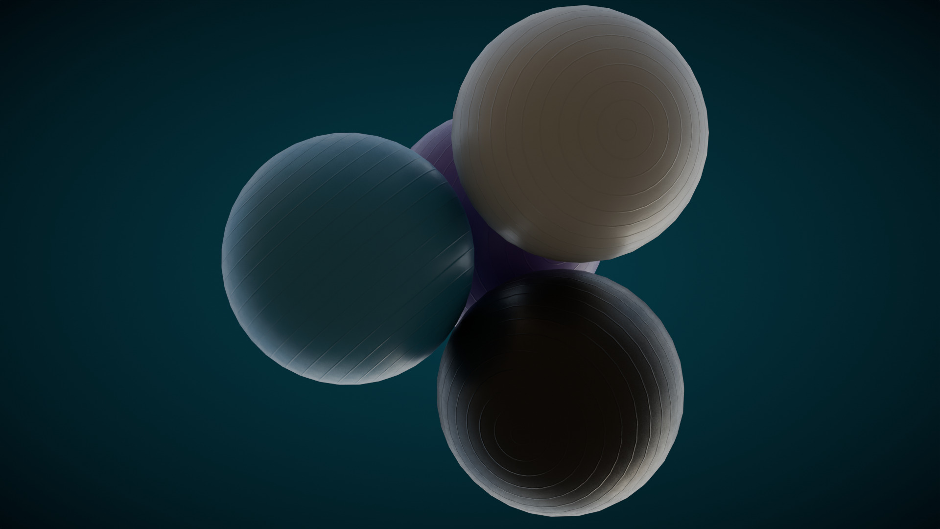 Exercise balls Low-poly 3D model_2