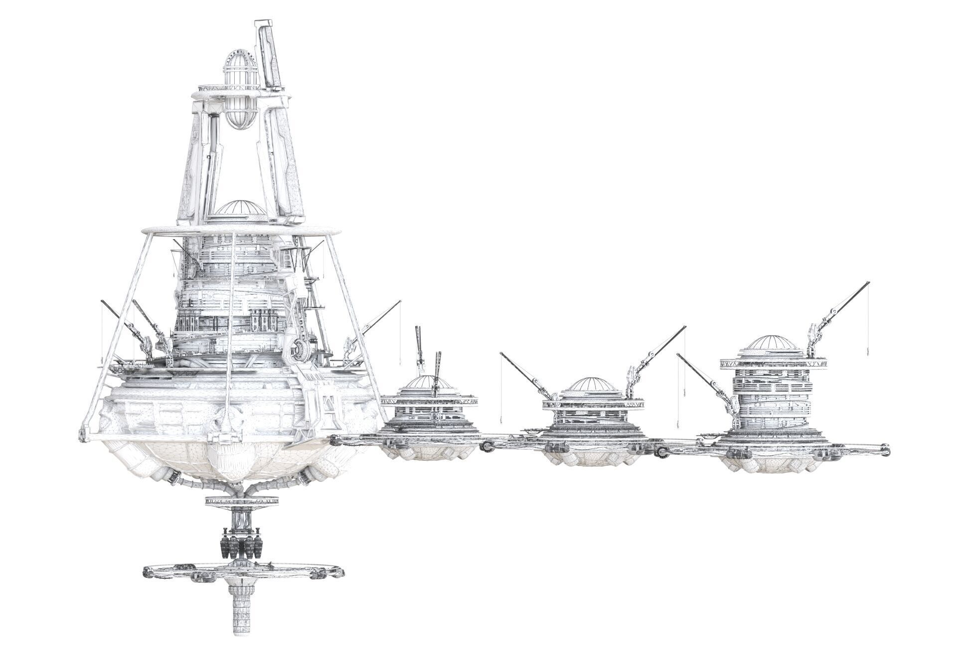 Buoy City VFX Kitbash Model 3D model_3