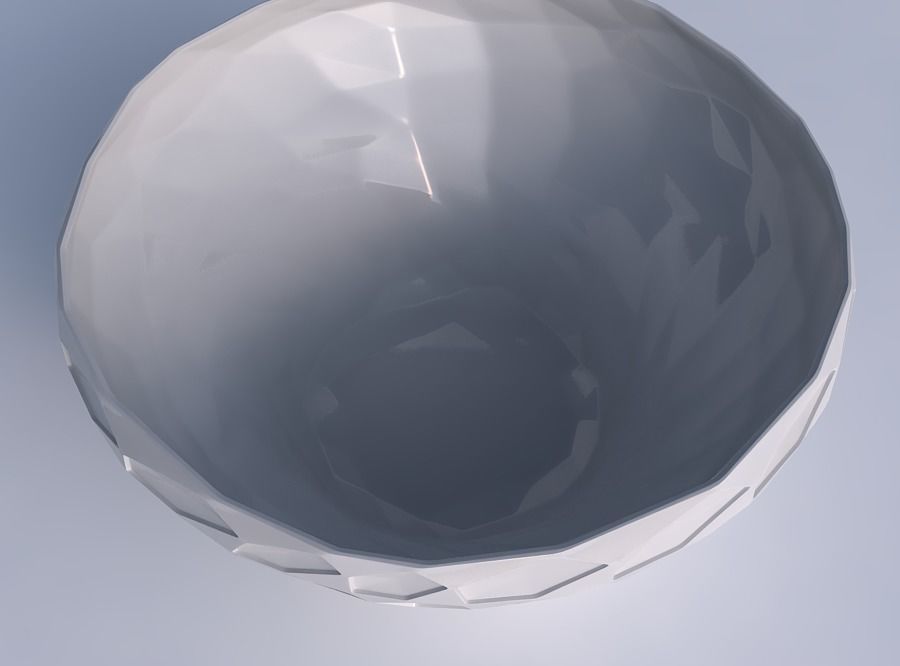 Bowl wide and twisted with crystal dents 3D print model_1
